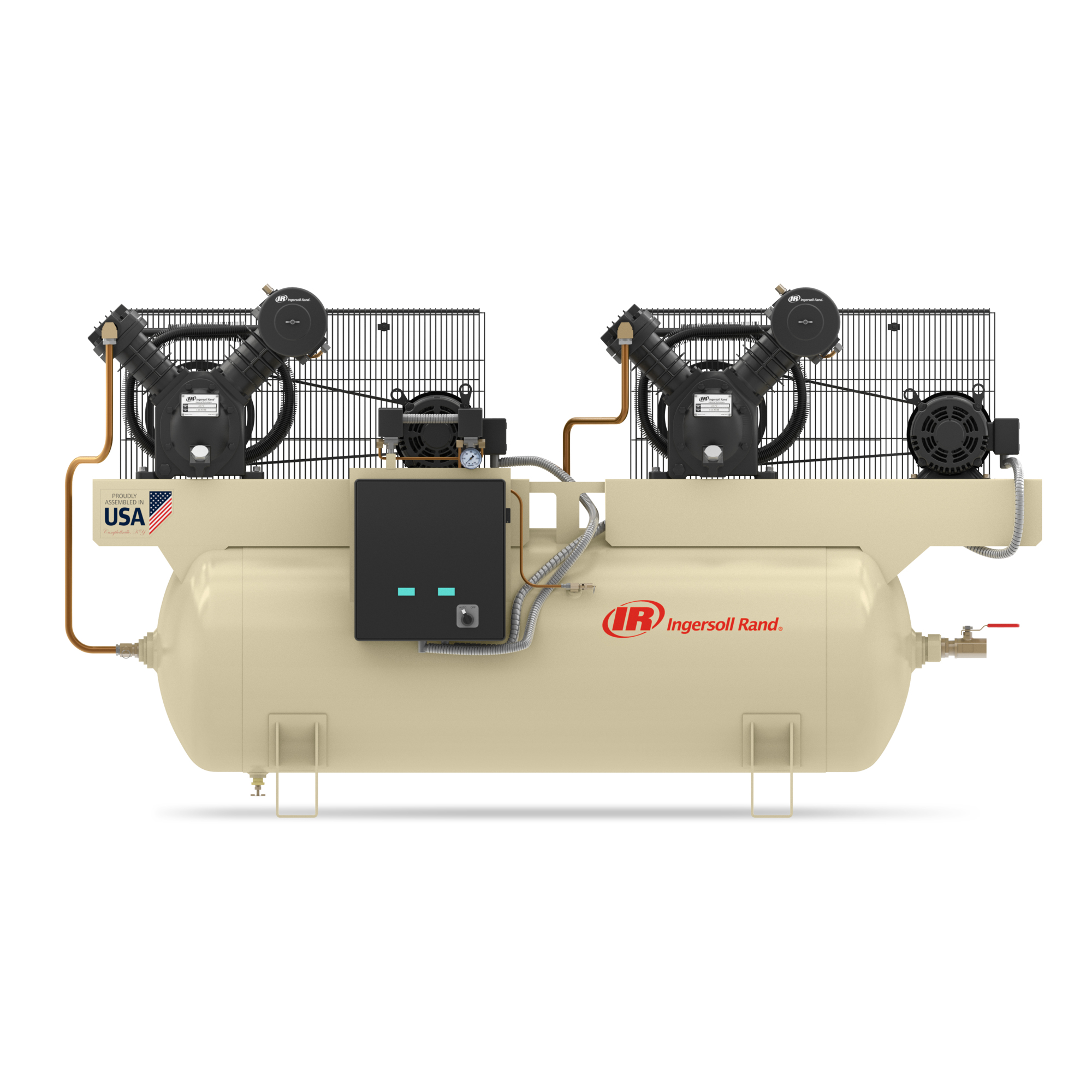 Ingersoll Rand Air Compressor, Duplex, 10 HP, 230 Volt 3 Phase, Model# 2-2545E10V